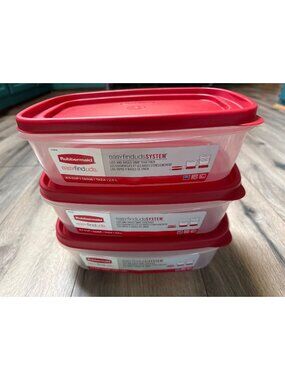 Rubbermaid Easy Find Lids Food Storage Containers 8.5 Cup 2.0L Set Of 3 BPA-Free